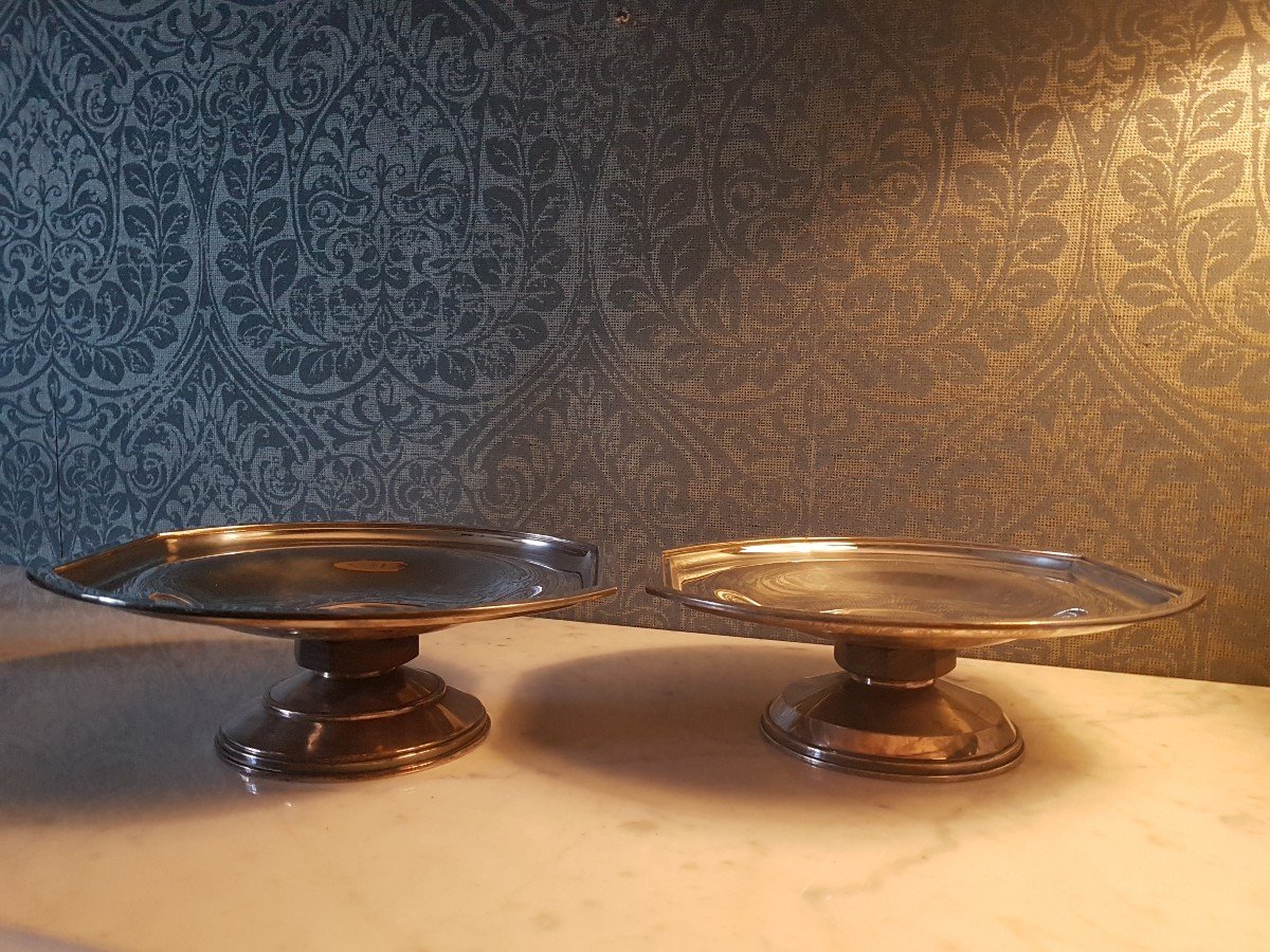 Paire  Tazza's  En Metal Argent.  Art- Deco Style  Puiforcat.