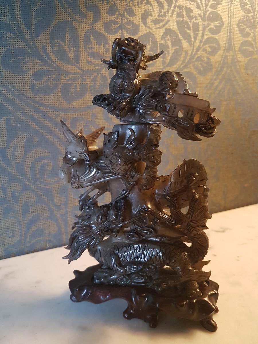 Sculpture En Agate , Chinois  20eme. -photo-8