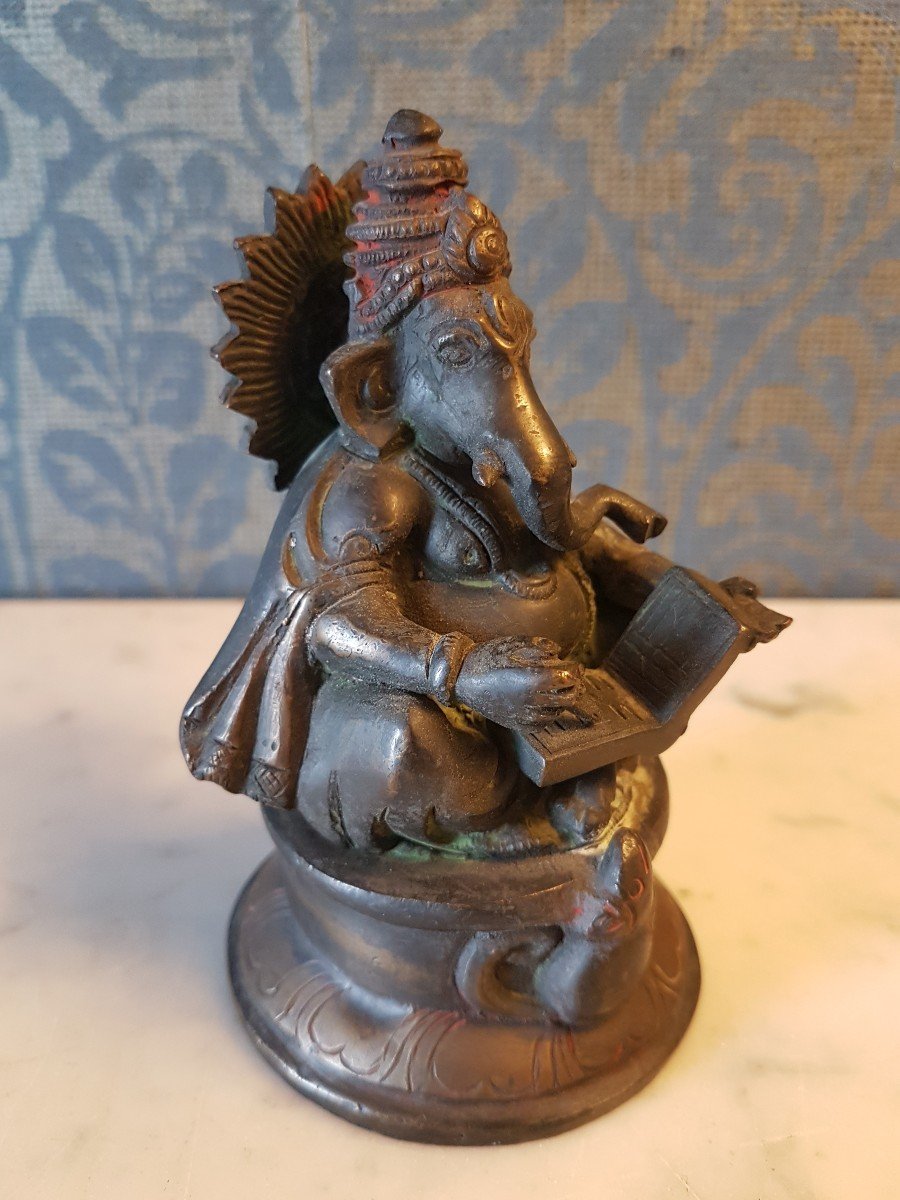 Sculpture Ganesh En Bronze.  19eme Siècle. 