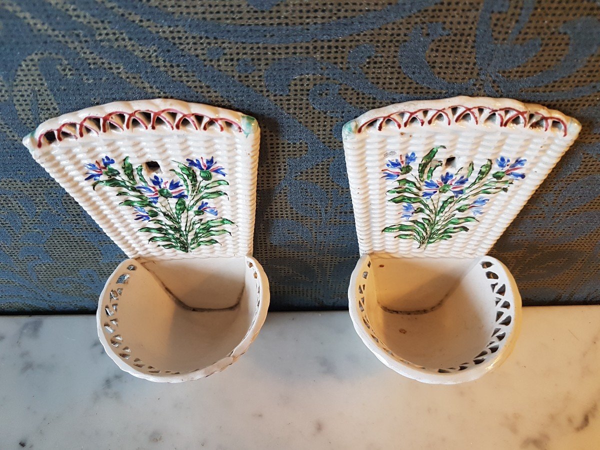 Pair Of Porcelain Baskets. Late 19th Century. -photo-4