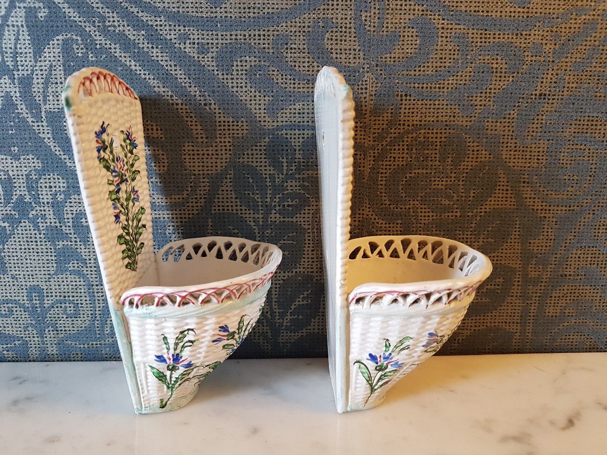 Pair Of Porcelain Baskets. Late 19th Century. -photo-3