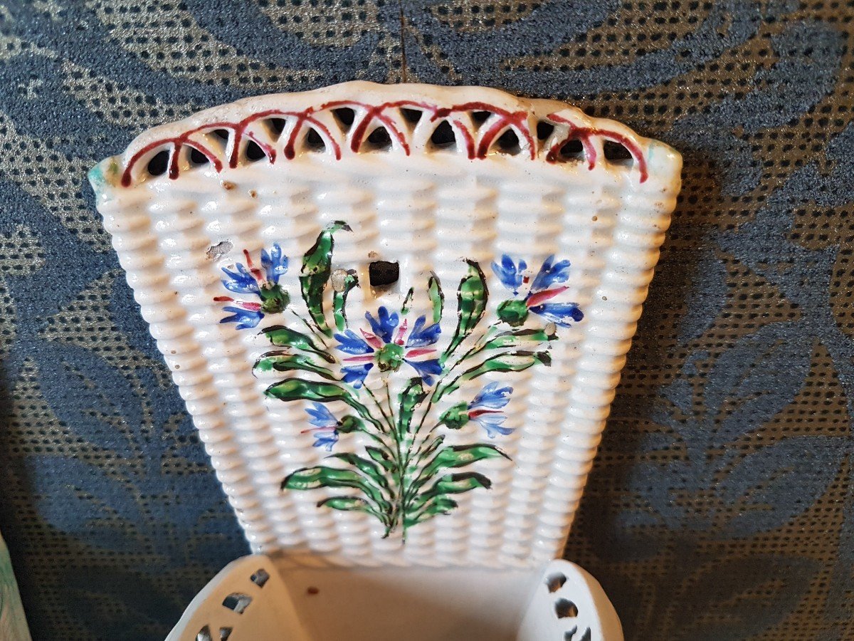 Pair Of Porcelain Baskets. Late 19th Century. -photo-5