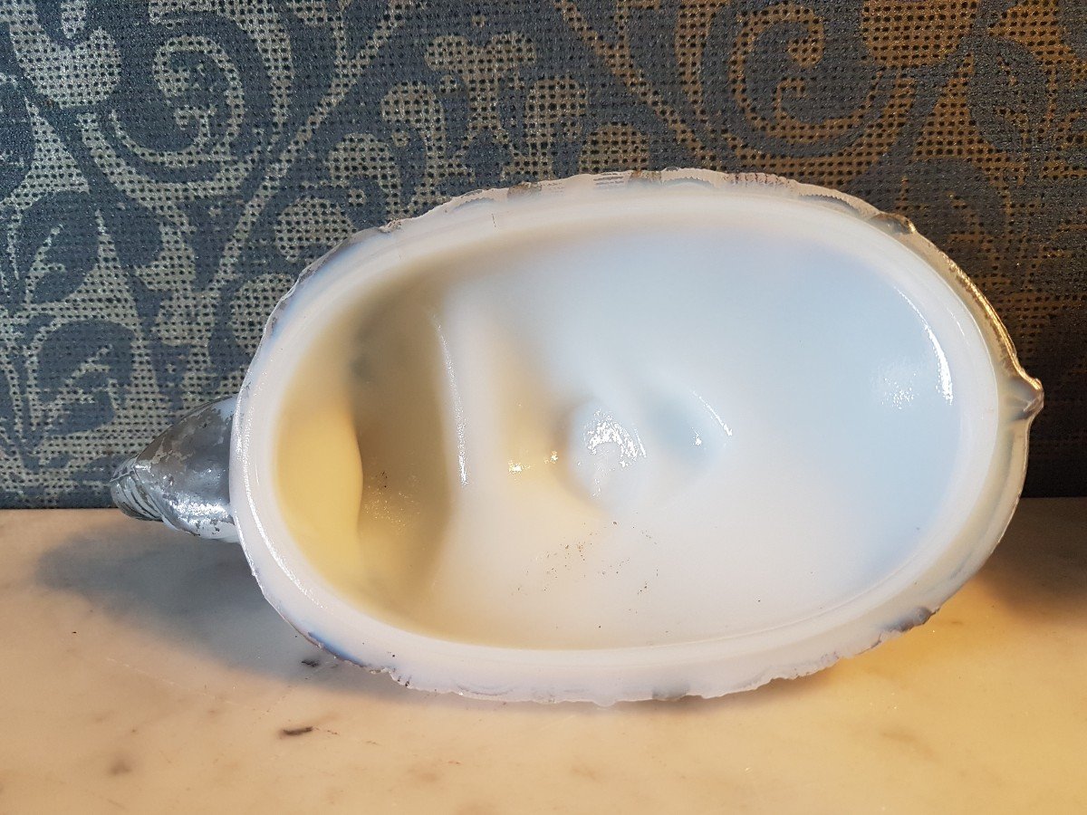 Opaline Glass Candy Dish. Elephant With Mahout. 19th Century. -photo-1