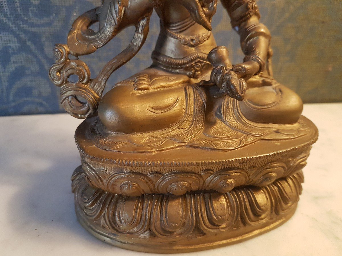 Bouddha  En Bronze.  20eme. -photo-3