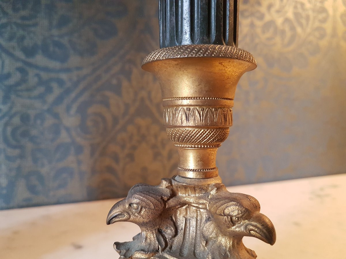 Pair Of Charles X Bronze Electrifice Candelabras. -photo-4