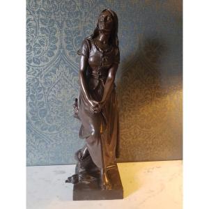 Sculpture En Bronze, Jeanne d'Arc Par Eugène Laurent. 