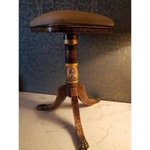 Piano Stool. In Faux Wood. Period: Empire. Restoration. 