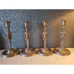 Set Of Four 19th Century Candlesticks. 