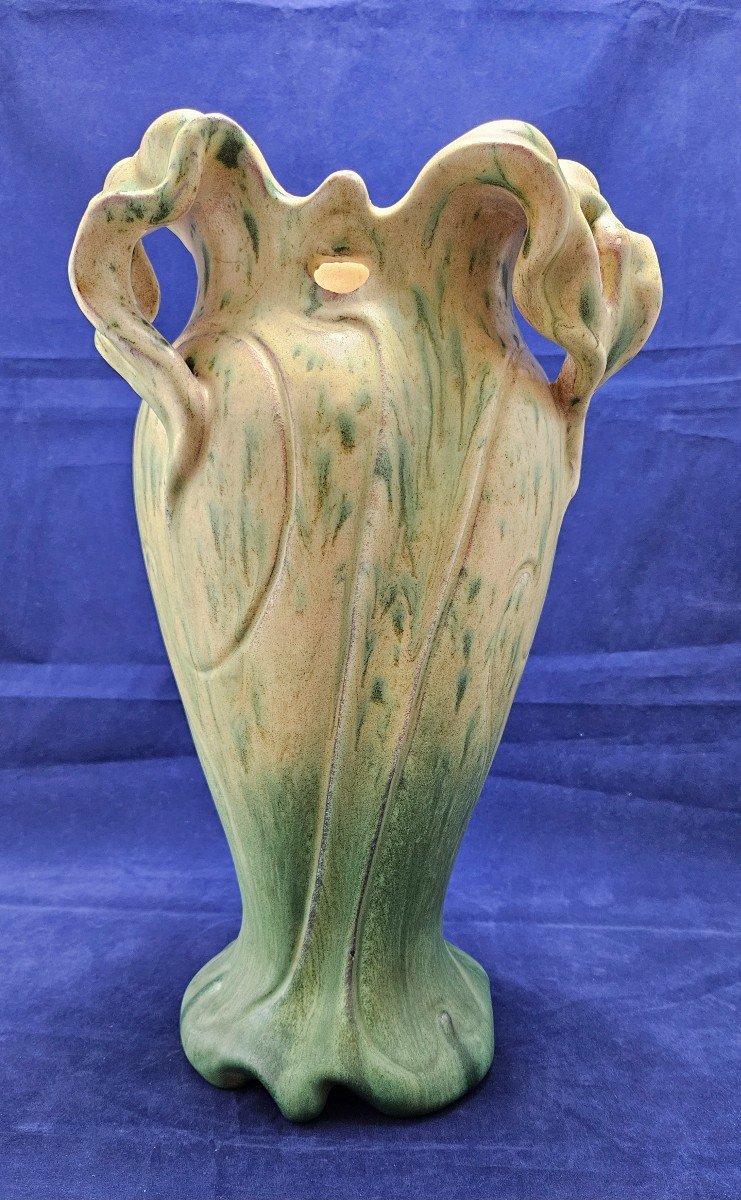 Earthenware Vase By Jérôme Massier In Vallauris, Art Nouveau Stoneware