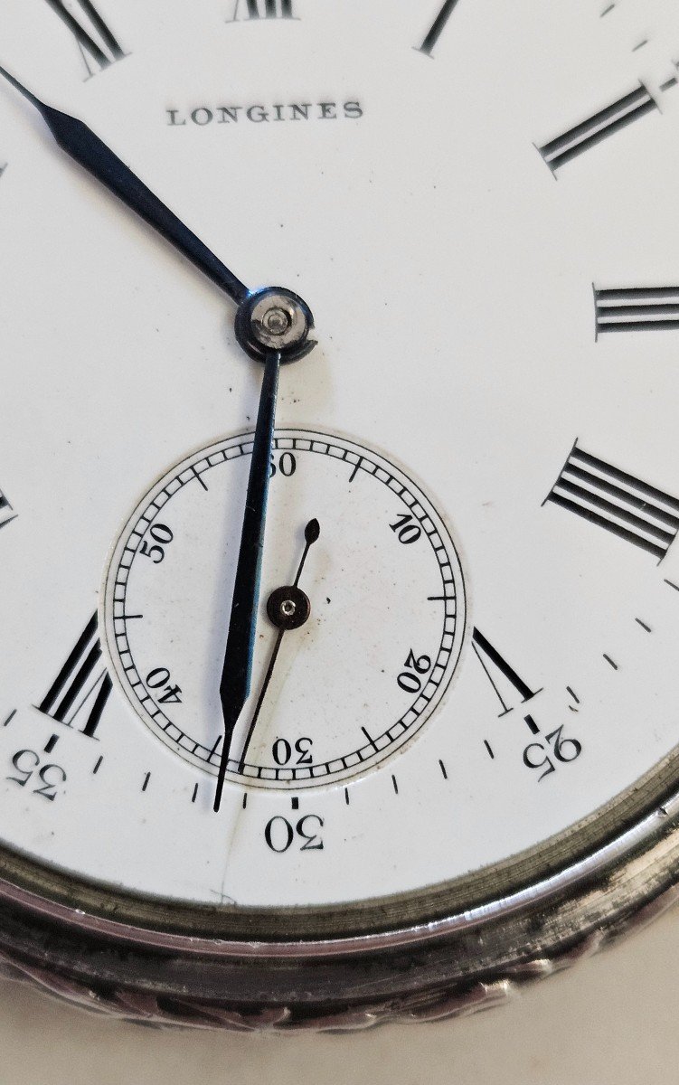 Longines. Silver Pocket Watch, Art Nouveau Model, Circa 1900-photo-4