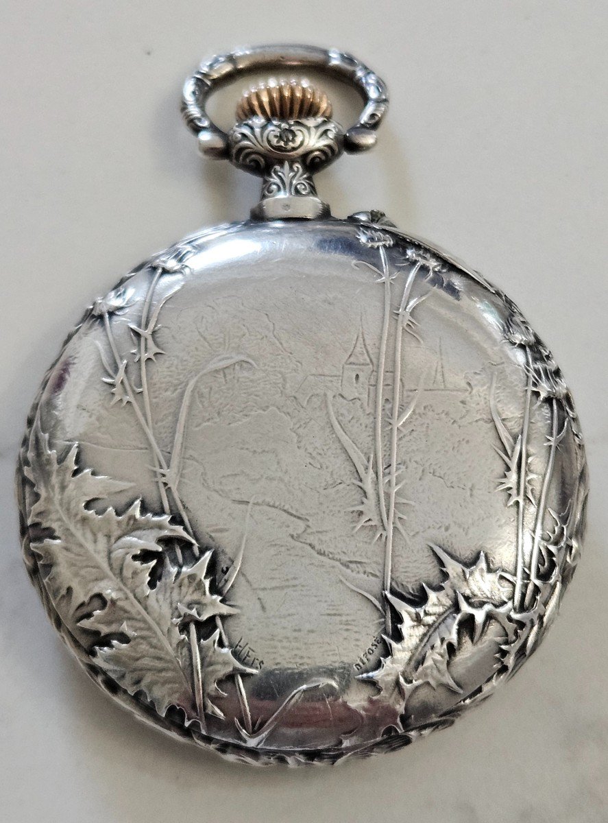 Longines. Silver Pocket Watch, Art Nouveau Model, Circa 1900