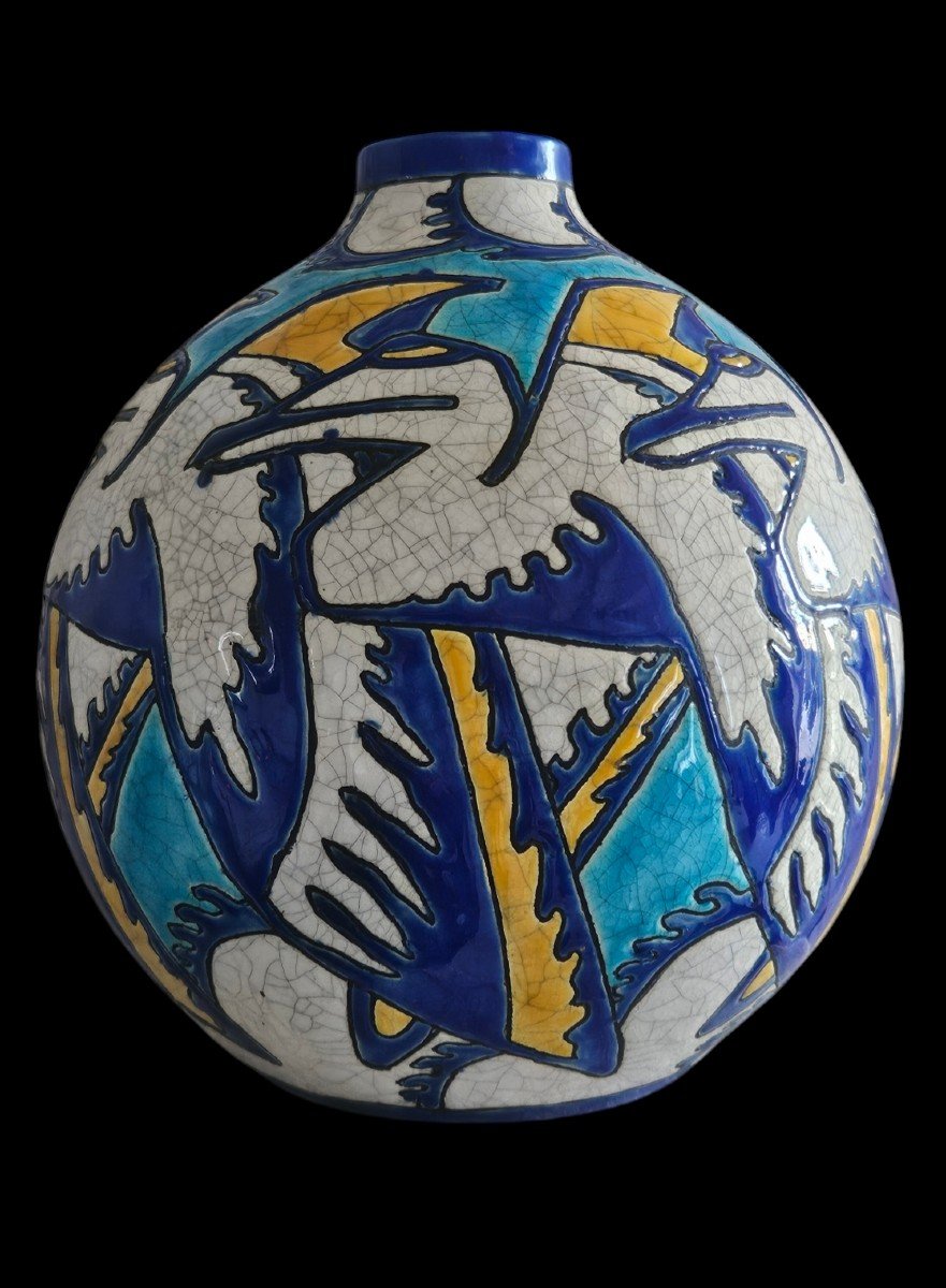 Charles Catteau Boch Frères Art Deco Ceramic Vase 1925-photo-4