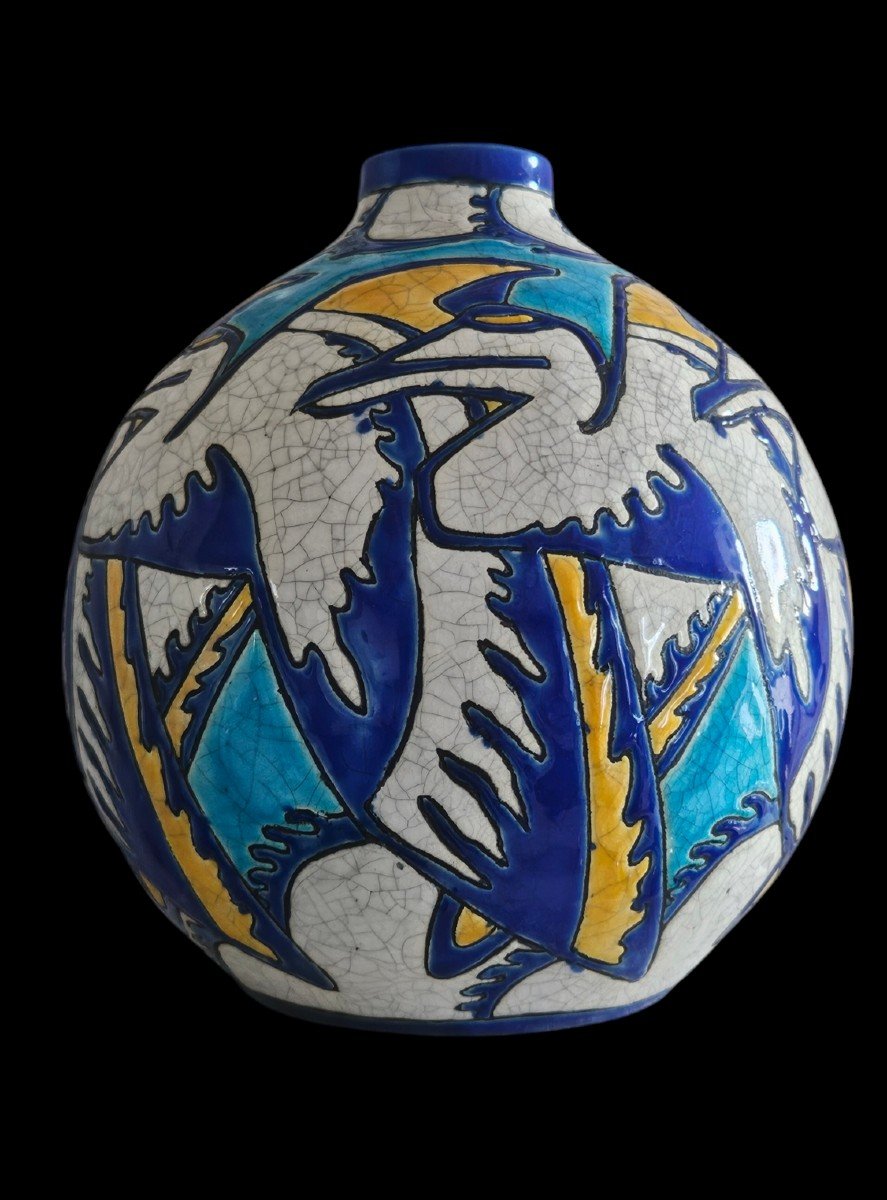 Charles Catteau Boch Frères Art Deco Ceramic Vase 1925-photo-5