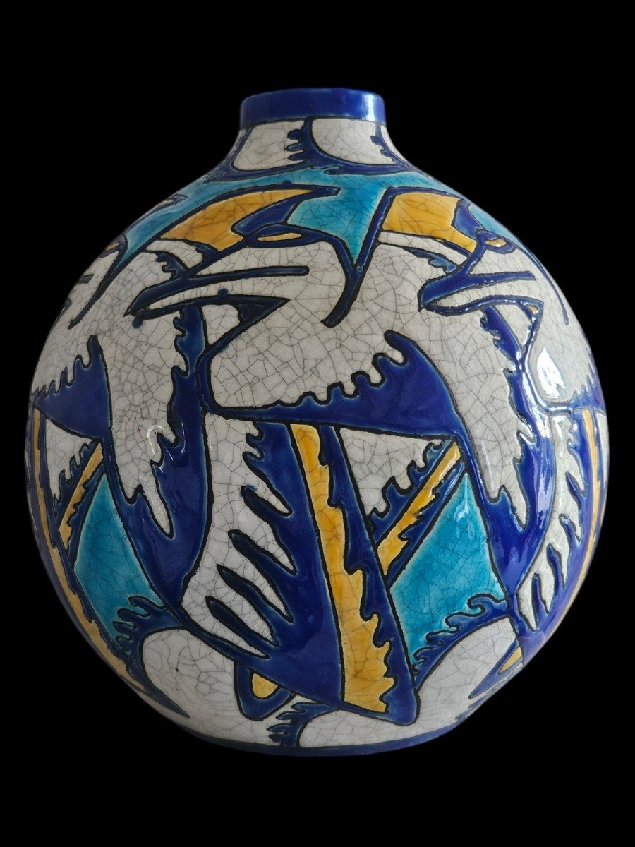 Charles Catteau Boch Frères Art Deco Ceramic Vase 1925-photo-6