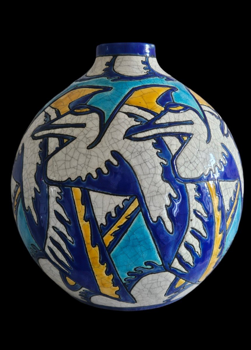 Charles Catteau Boch Frères Art Deco Ceramic Vase 1925