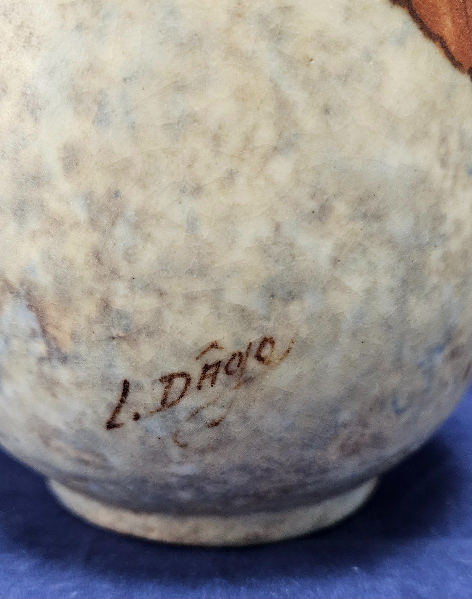 Ceramic, Vase Signed Louis Dâge Circa 1920/1930-photo-1