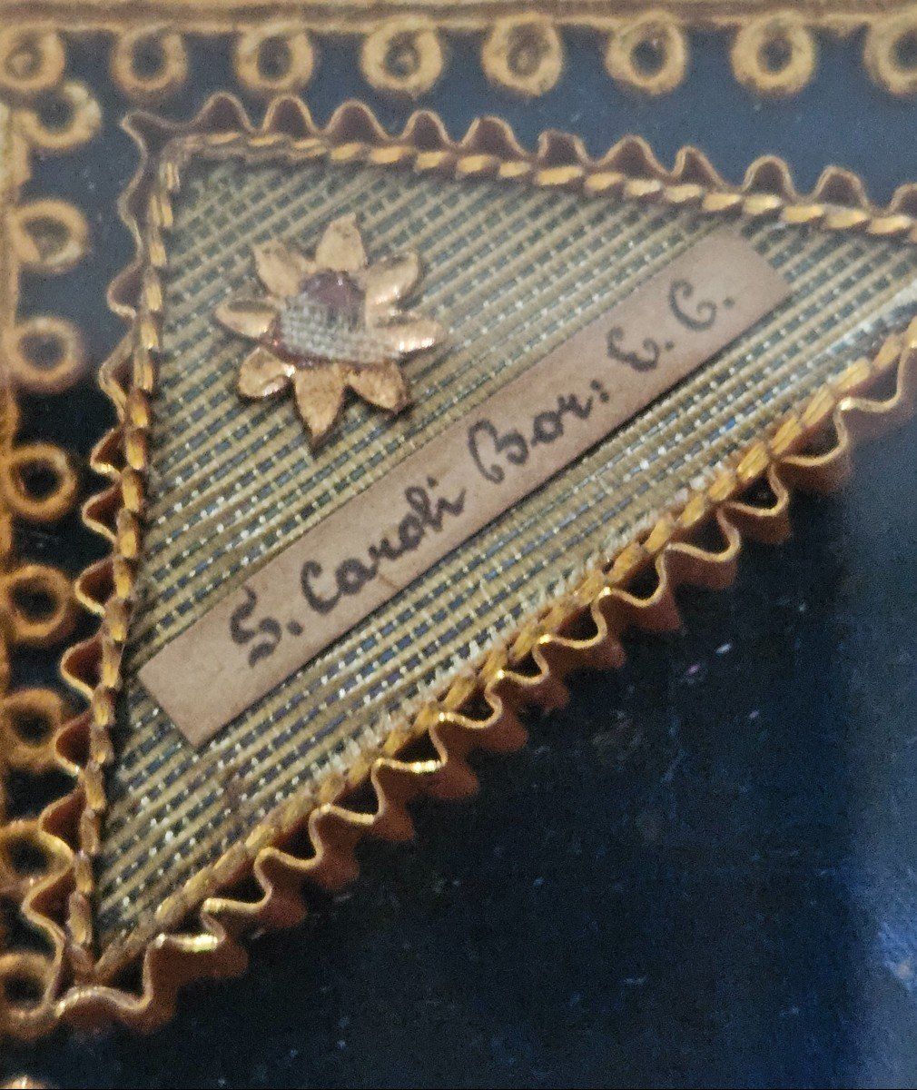Reliquary Paperolles 7 Relics 19th Century -photo-4