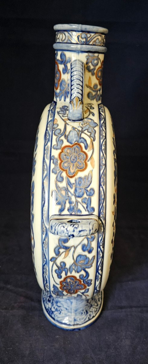 Gien Earthenware Gourd With Asian Decor And Shape, 1866-photo-3