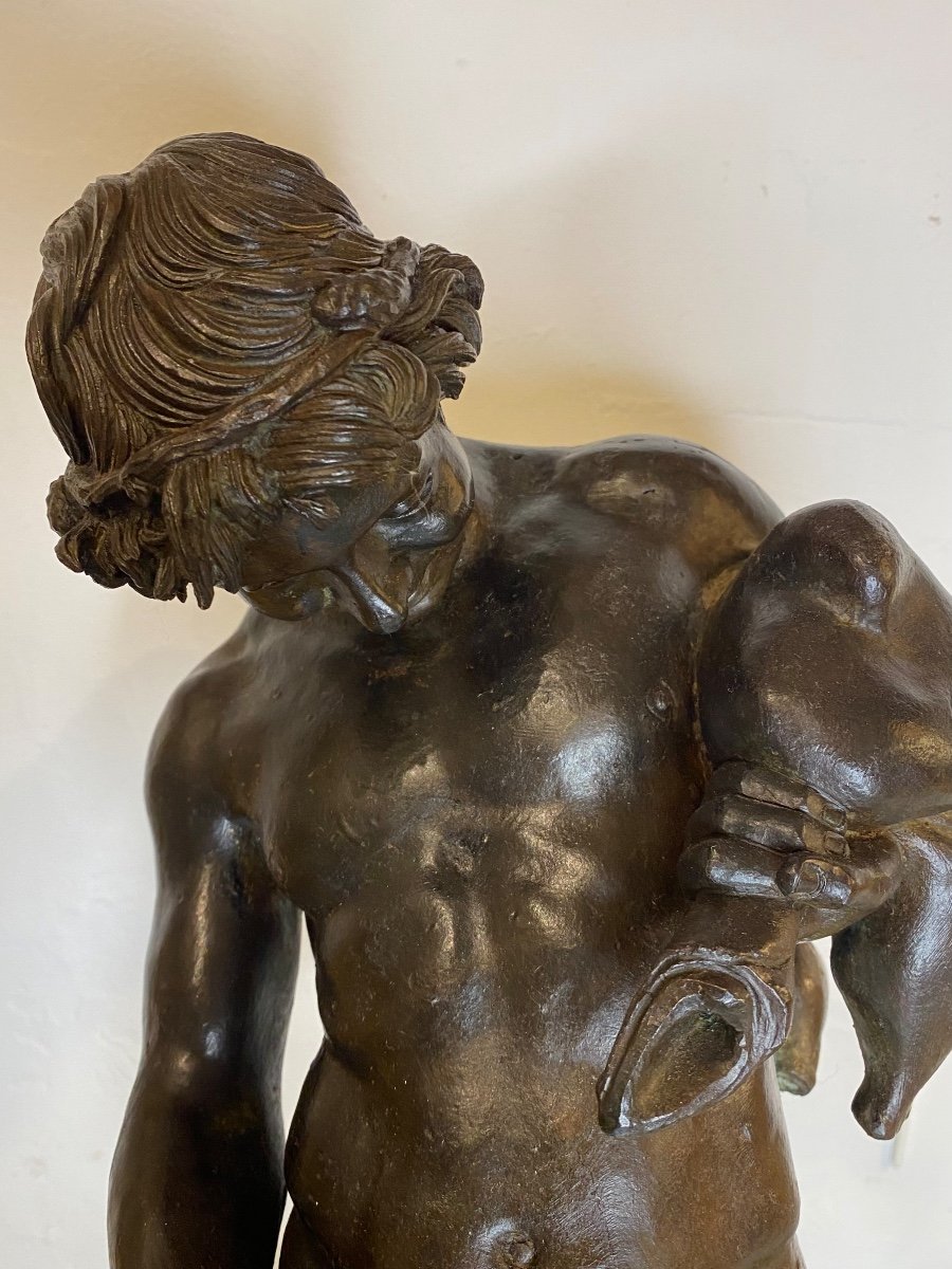 Sculpture Bronze - Faune à La L’outre - Sabatino - Italie - XIX ème-photo-2