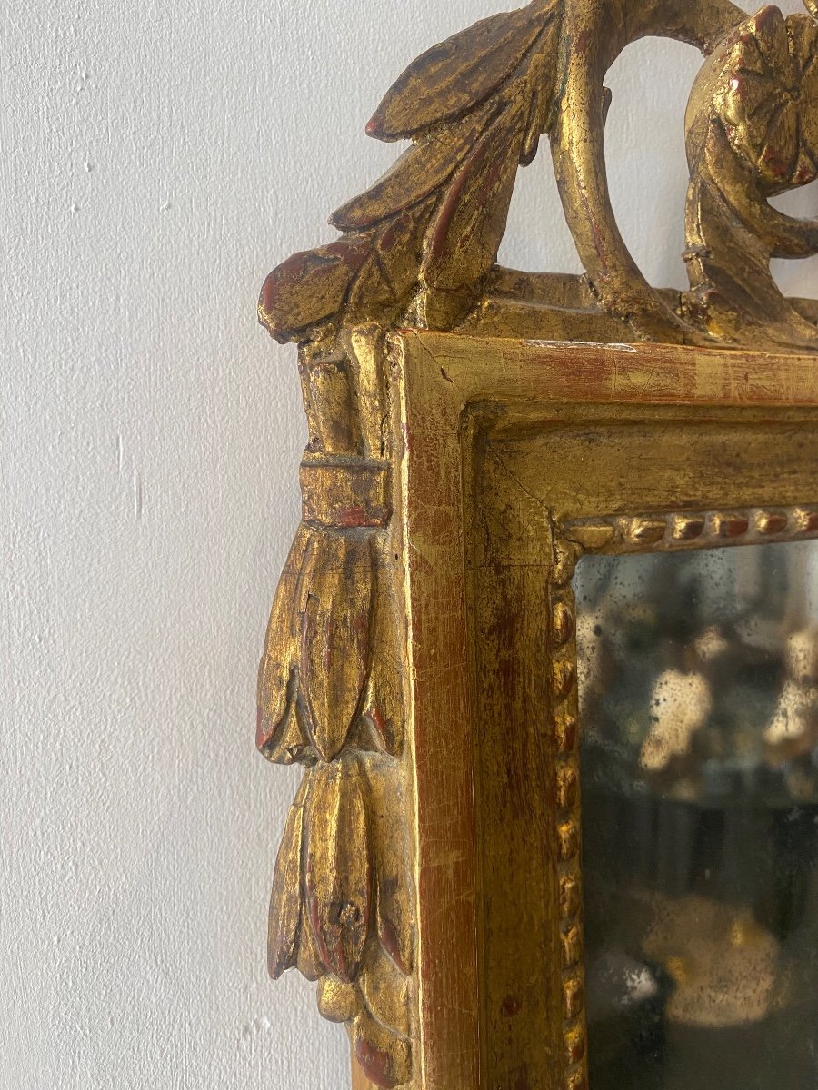 Pediment Mirror - Golden Wood - Regency Period - France - XVIIIth-photo-3