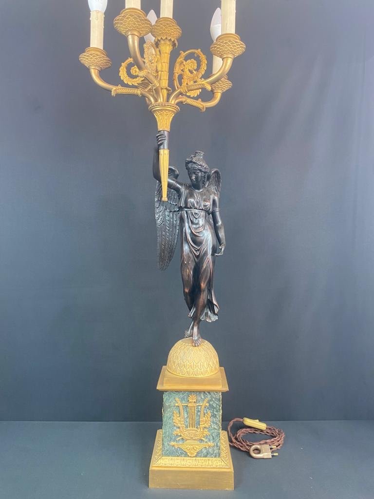 Importante Torchère (108cm) - Bronze Et Marbre - P.p Thomire (attb.) - Empire - France - XIX ème -photo-2