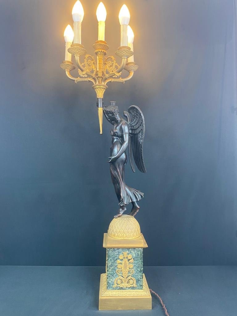 Importante Torchère (108cm) - Bronze Et Marbre - P.p Thomire (attb.) - Empire - France - XIX ème -photo-3