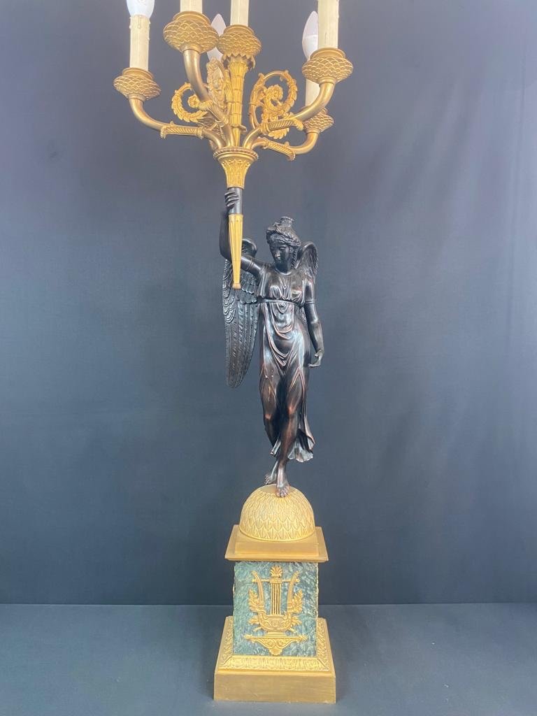 Importante Torchère (108cm) - Bronze Et Marbre - P.p Thomire (attb.) - Empire - France - XIX ème 