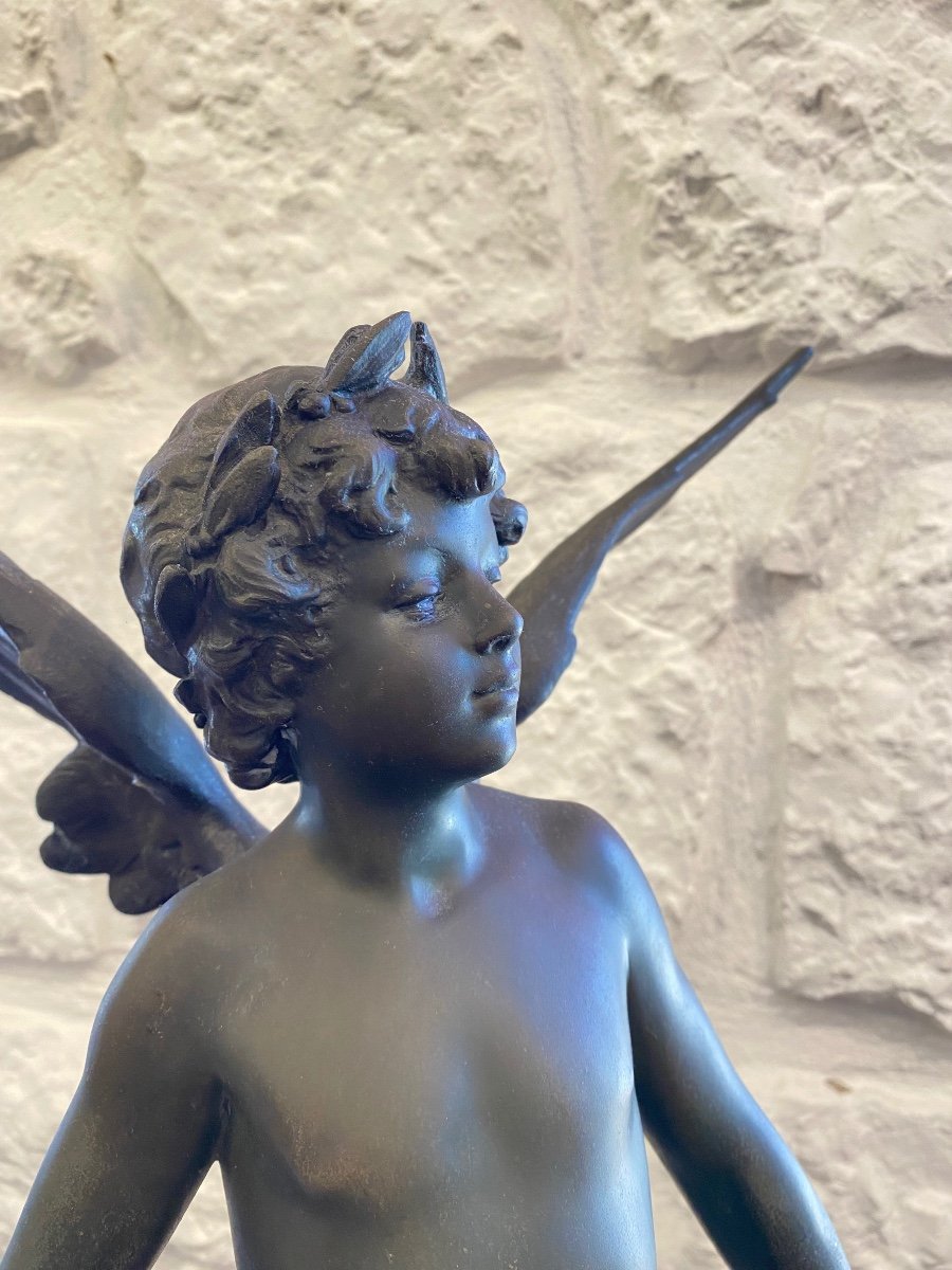 Sculpture  - Cupidon - A. Moreau - France - Fin XIX ème -photo-1