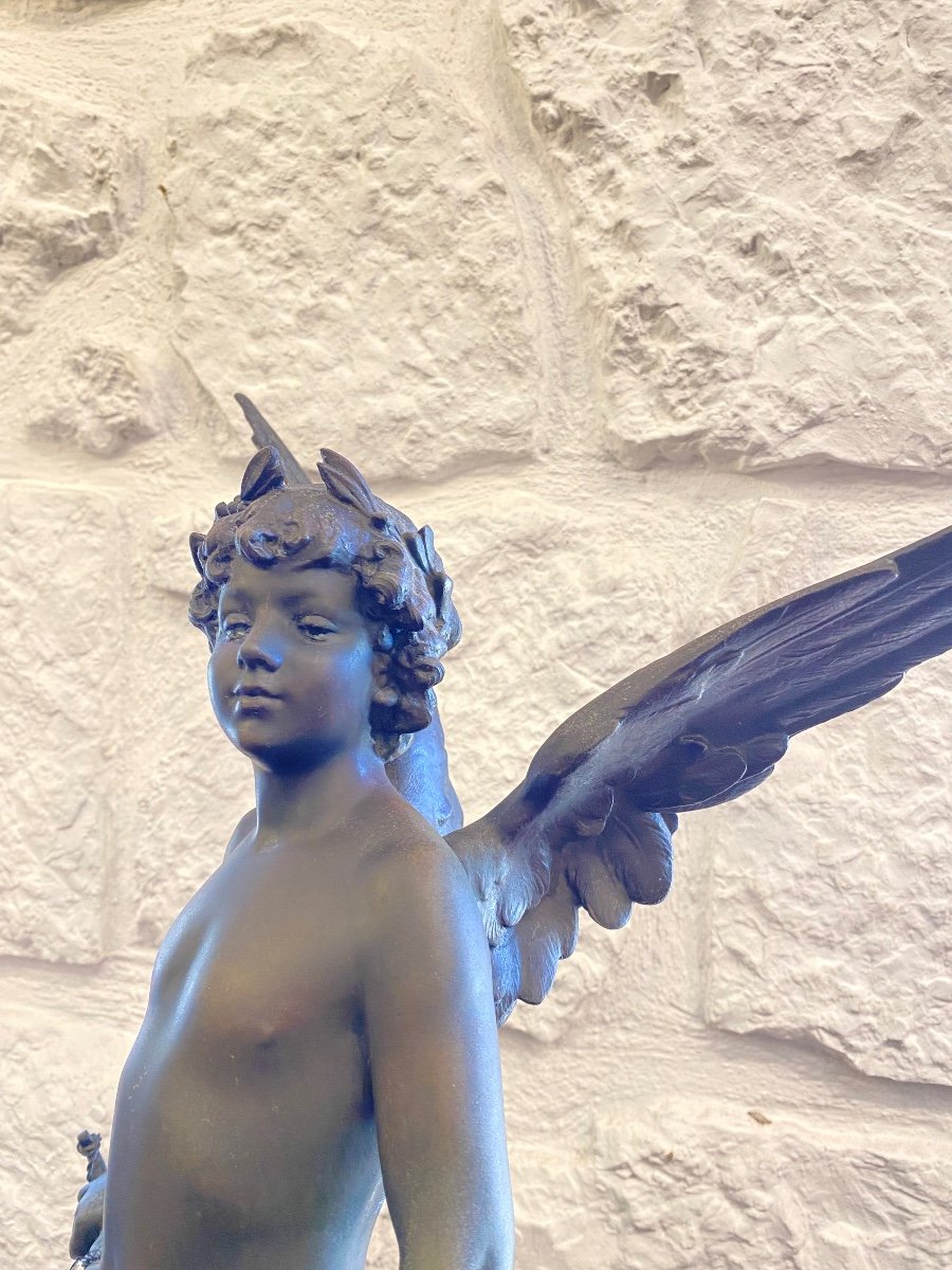 Sculpture  - Cupidon - A. Moreau - France - Fin XIX ème -photo-2