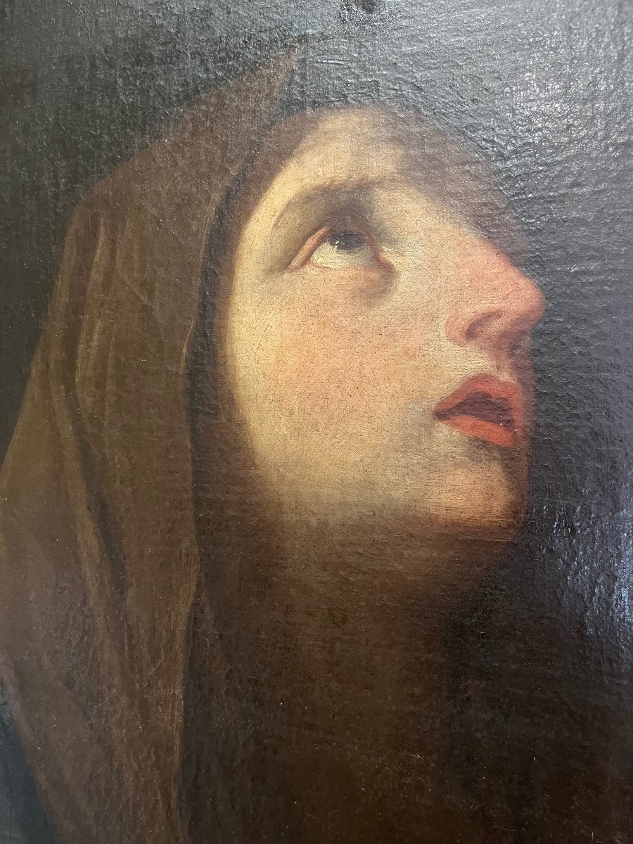 Painting - Oil On Canvas - Virgin - Italy - XVII Eme -photo-2