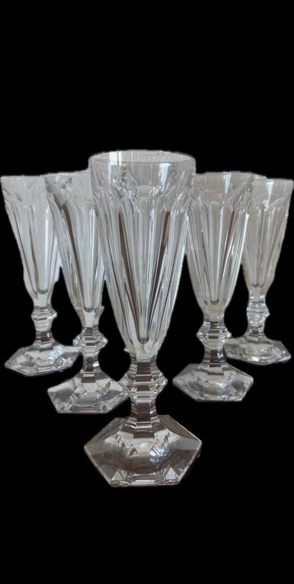 Suite Of 6 Flutes - Baccarat - France - 20th Century