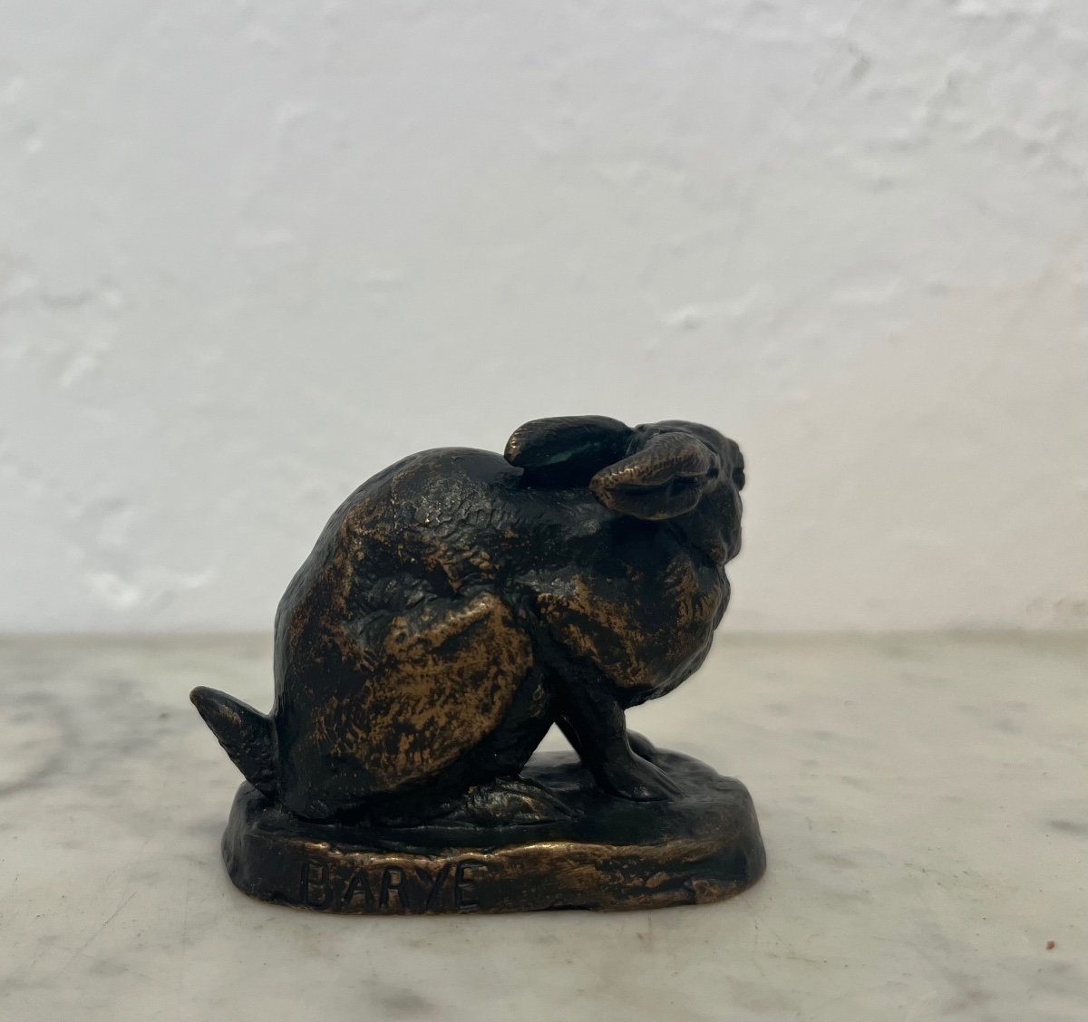 Sculpture - Bronze - Hare - Barye/barbedienne - 19th Century-photo-1