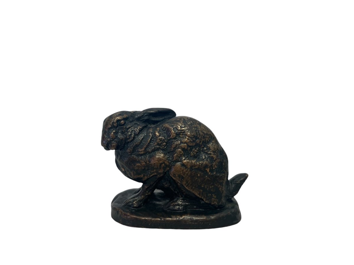 Sculpture - Bronze - Hare - Barye/barbedienne - 19th Century