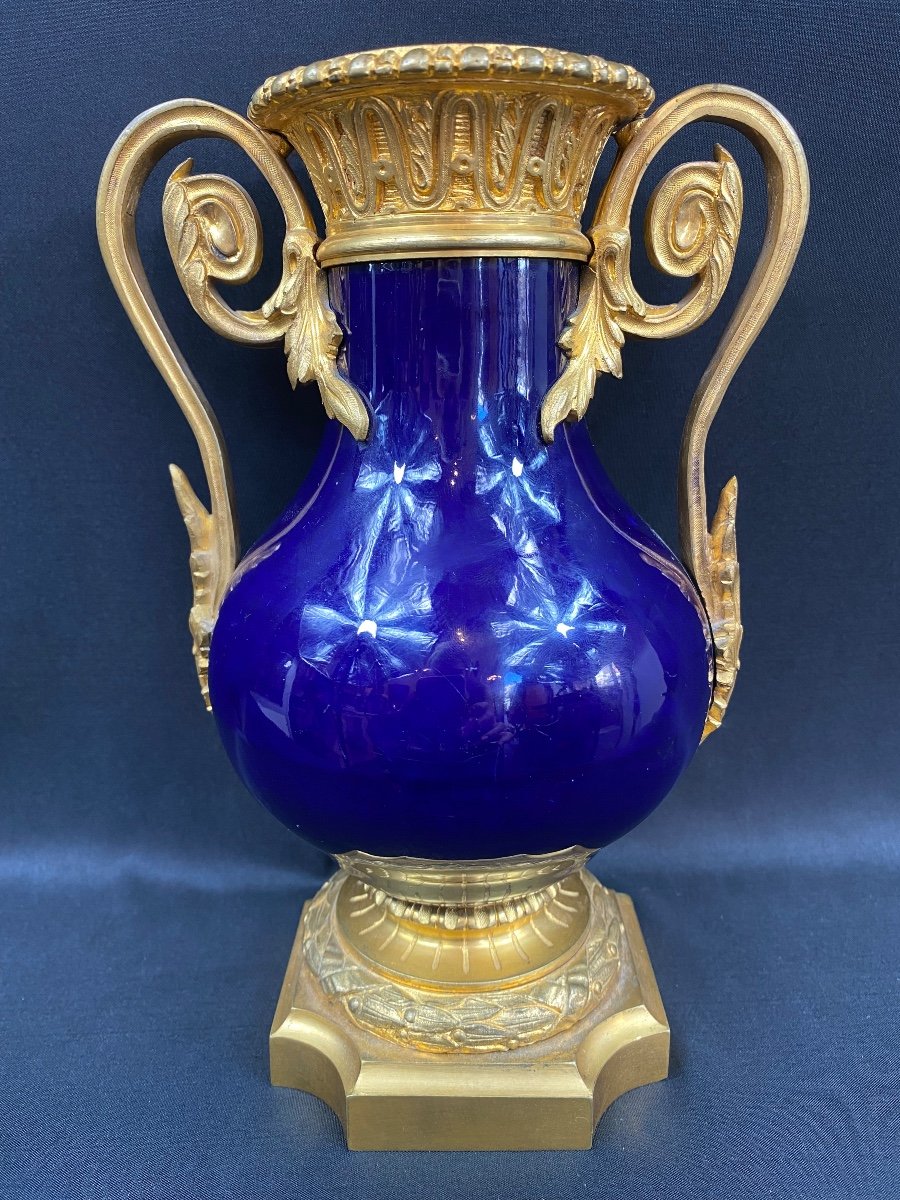 Vase - Porcelain/gilt Bronze - Sèvres - France - 19th Century -photo-2