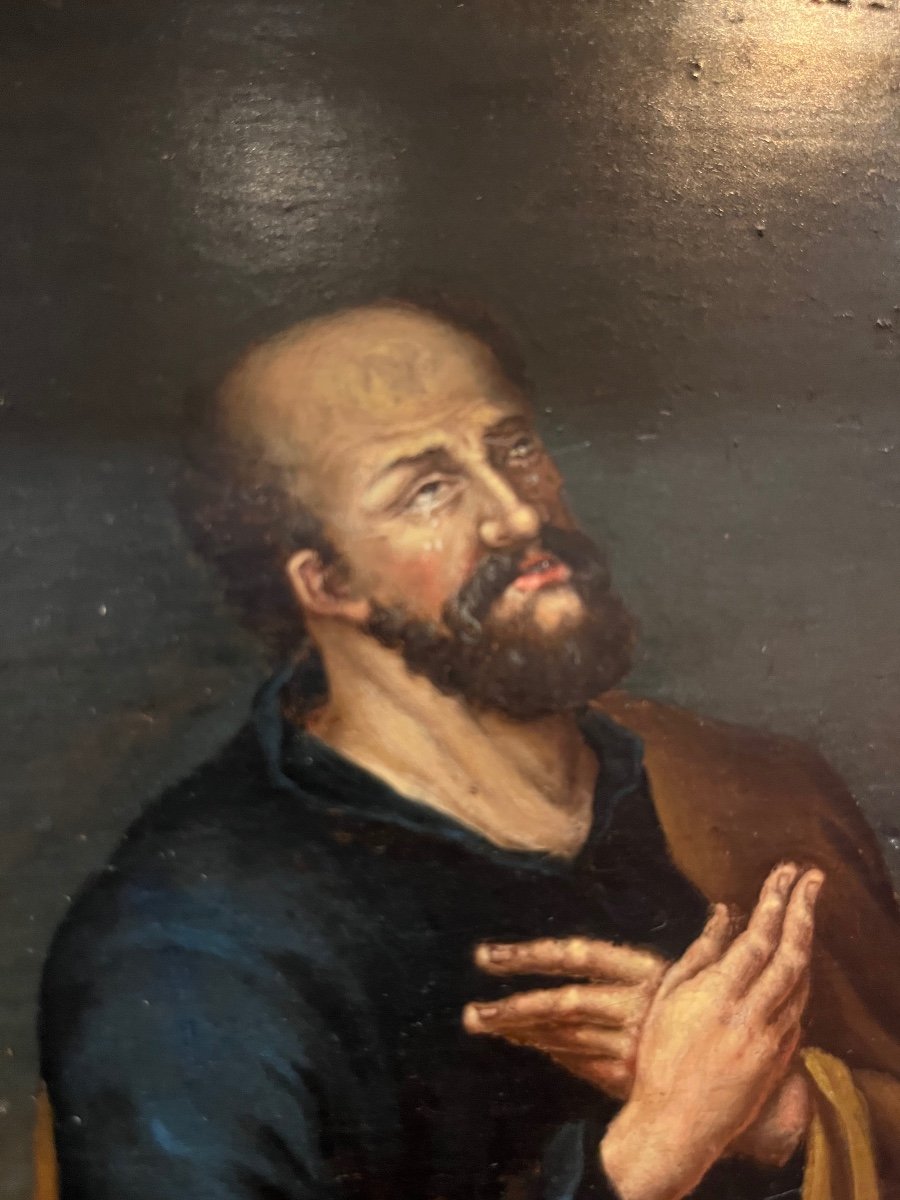 Painting - Hsp - Saint Peter -flemish School  - 18th Century -photo-3