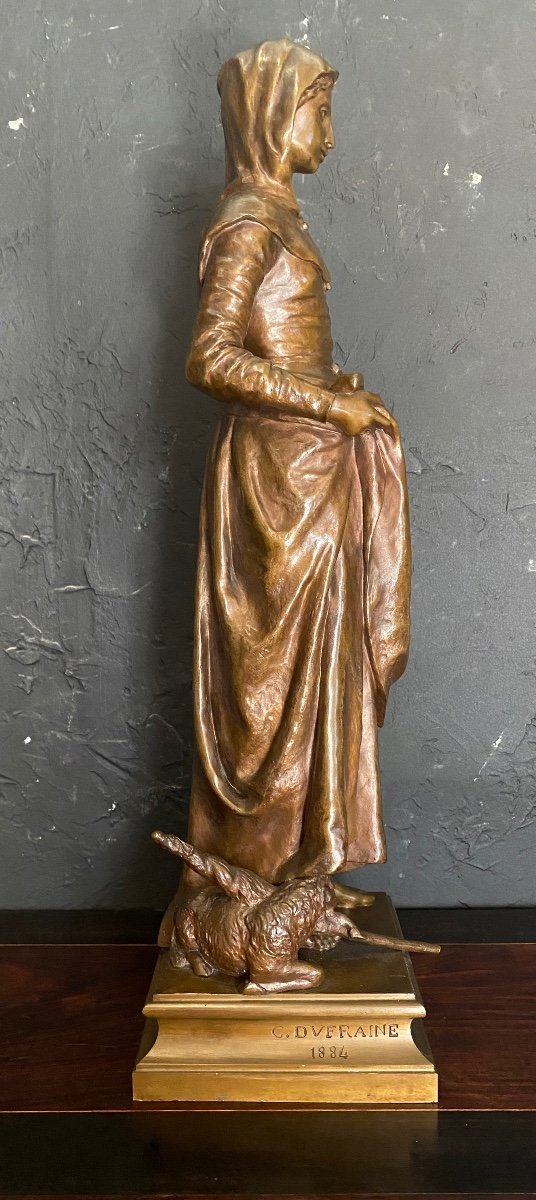 Bronze Sculpture - Saint Germaine - Charles Dufraine - France - XIX Th-photo-1