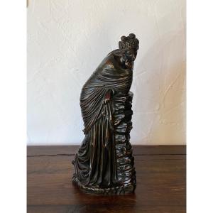 Bronze Sculpture - Ancient Woman - Barbedienne / Colas - France - 19th