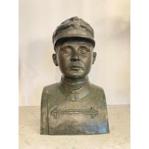 Sculpture Bronze - Buste Militaire - Italie - XX ème 