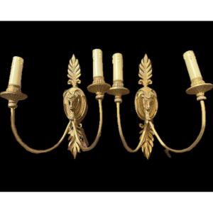 Pair Of Wall Lights - Bronze - France - 19th Century 