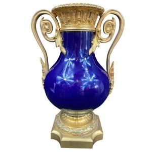 Vase - Porcelaine/bronze Doré - Sèvres - France - XIX ème 