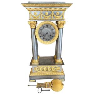 Portico Clock - Bronze - Empire - France - 19th Century 