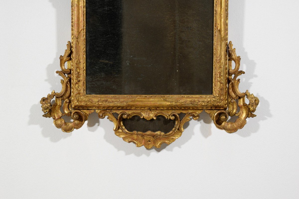 Miroir En Bois Sculpté Et Doré, Venise, Période Baroque, Seconde Moitié Du XVIIIe Siècle-photo-1