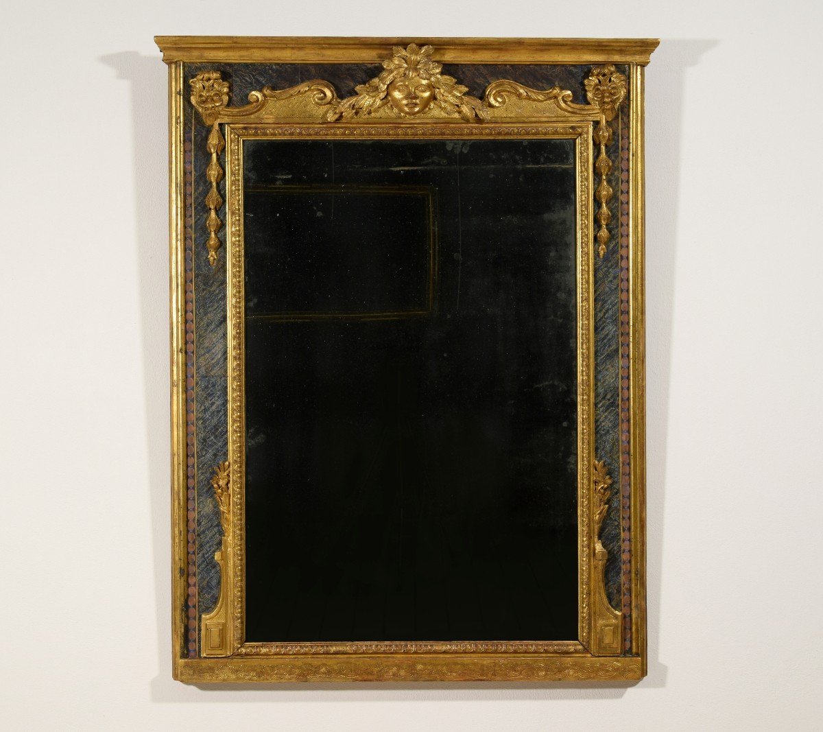 Miroir Baroque En Bois Sculpté Et Doré, Italie, XVIIIe Siècle Louis XIV