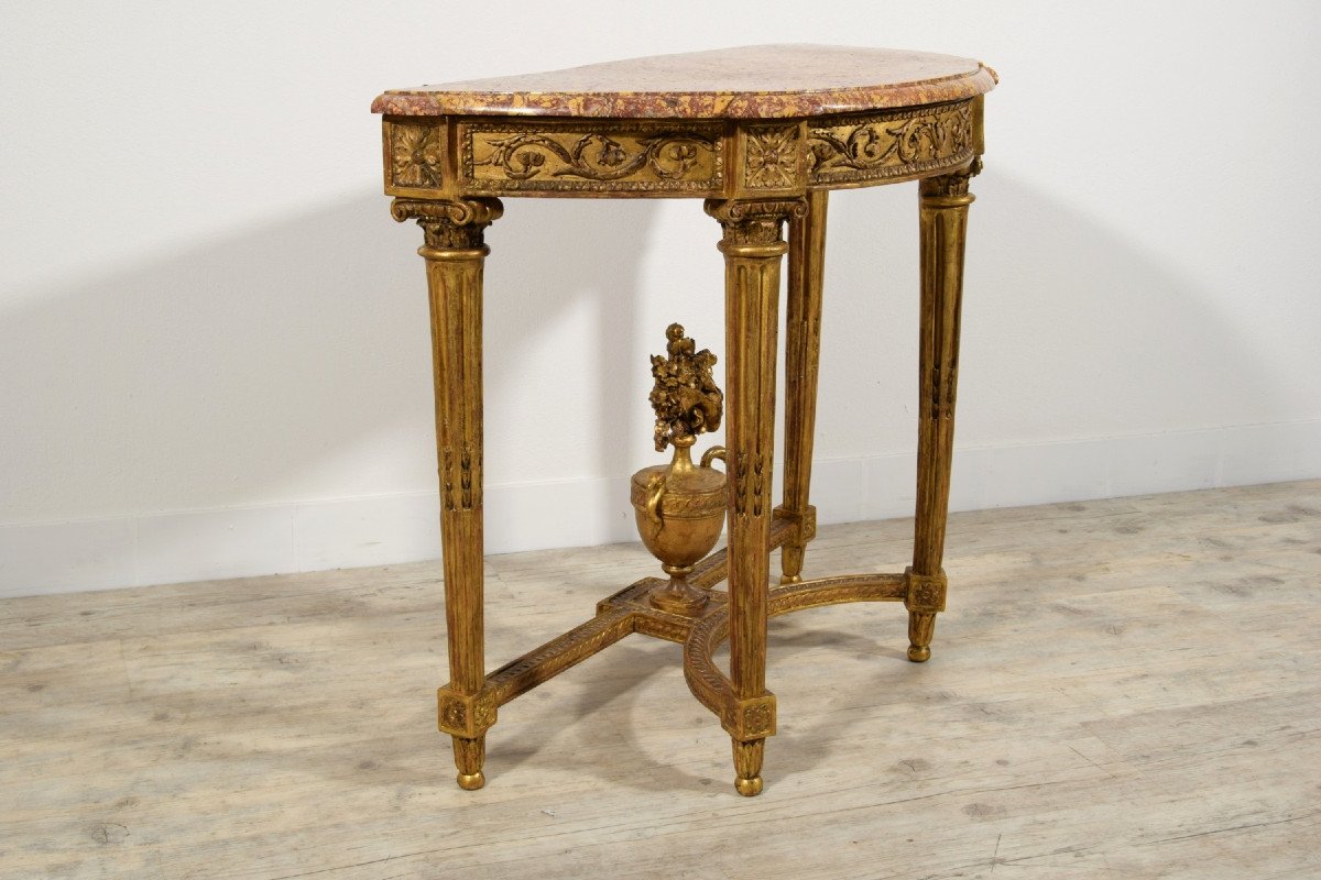 18th Century, French Louis XVI Carved Giltwood Console  -photo-2