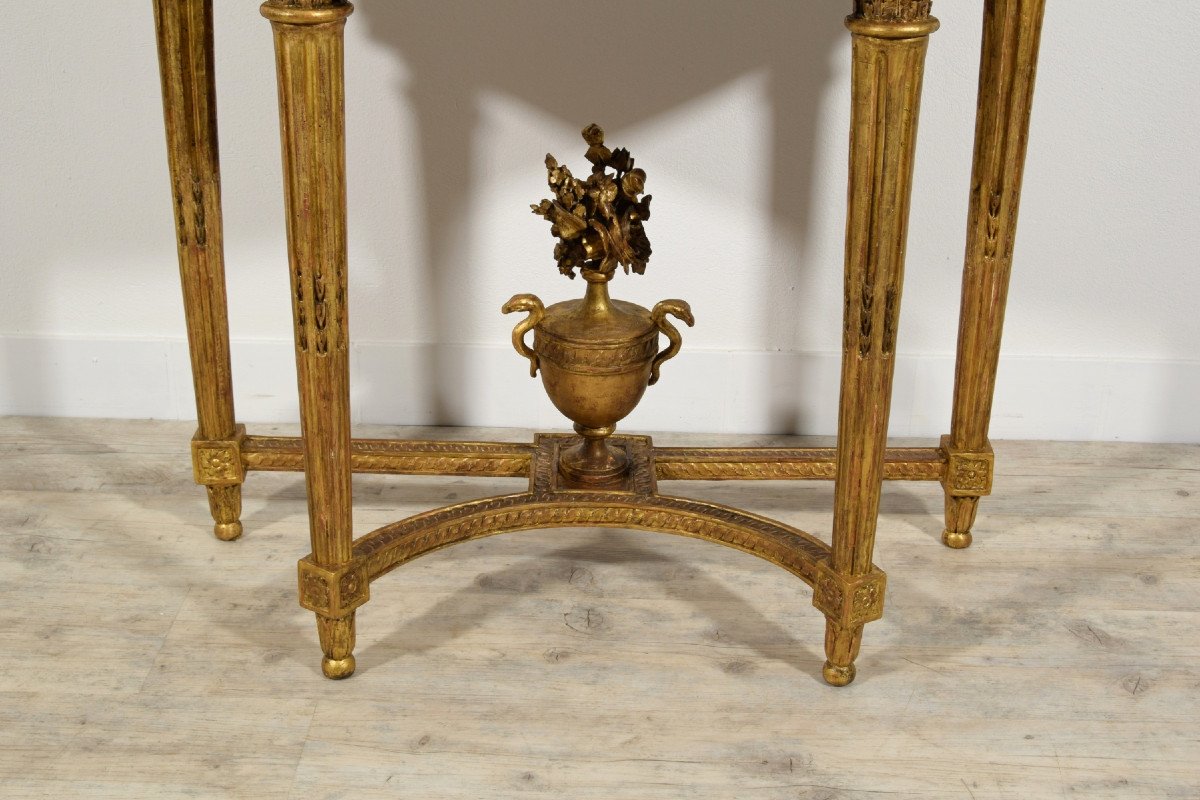 18th Century, French Louis XVI Carved Giltwood Console  -photo-3