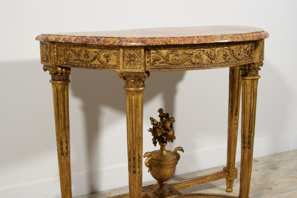 18th Century, French Louis XVI Carved Giltwood Console  -photo-6