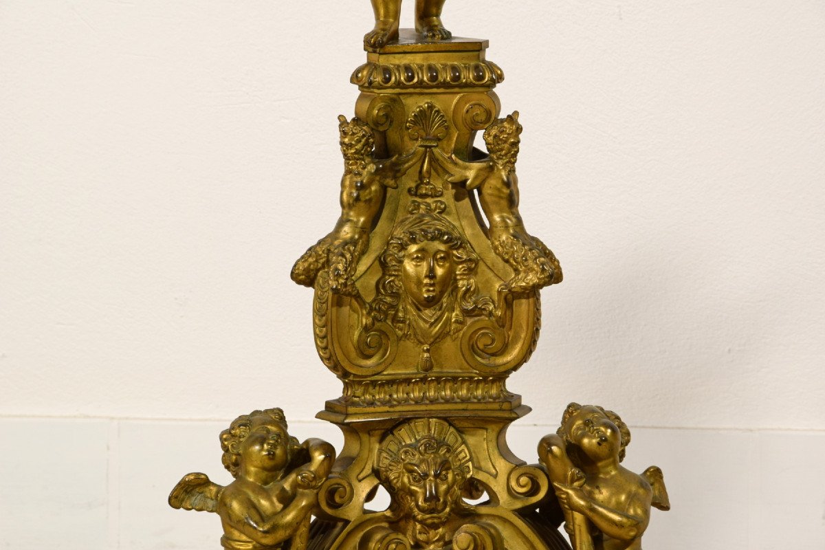 Paire D’ailes En Bronze Finement Ciselé Et Doré, Venise, XIXe Siècle, Style Baroque -photo-7