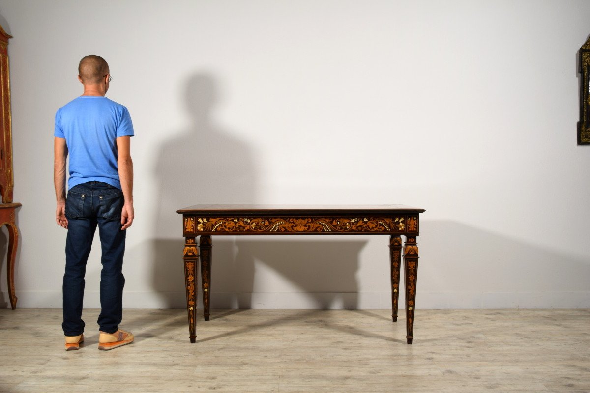 19th Century, Italian Inlaid Wood Centre Table By Luigi And Angiolo Falcini-photo-5