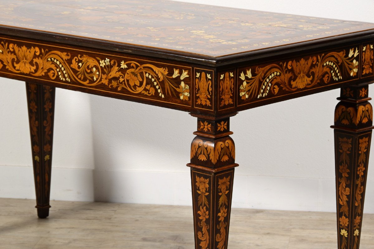 19th Century, Italian Inlaid Wood Centre Table By Luigi And Angiolo Falcini-photo-6