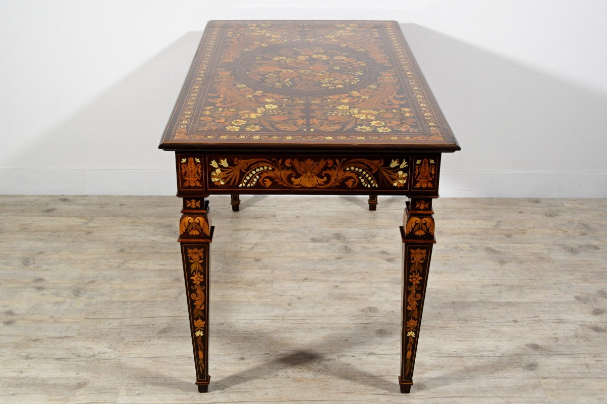 19th Century, Italian Inlaid Wood Centre Table By Luigi And Angiolo Falcini-photo-8